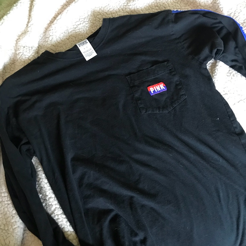 PINK black, red, blue, and white long sleeve